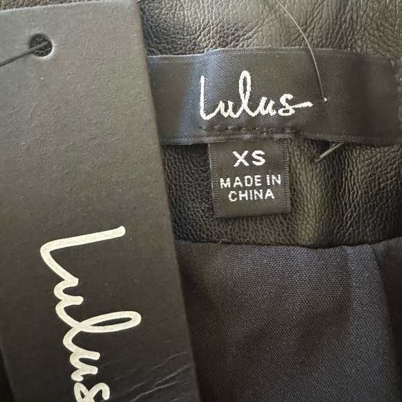 Lulus Mireya Midi Vegan Leather Pencil Skirt w/Slit, Black, Size XS NWT - Picture 10 of 12